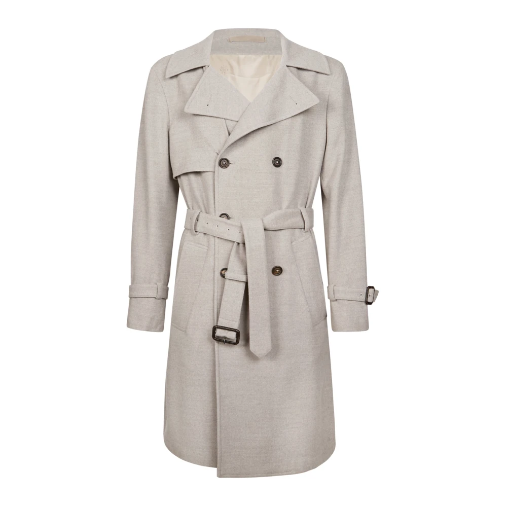 Eleventy Herren Beige Cappotto Doppio Petto Cintura,Zweireihiger Mantel Mit Gürtel