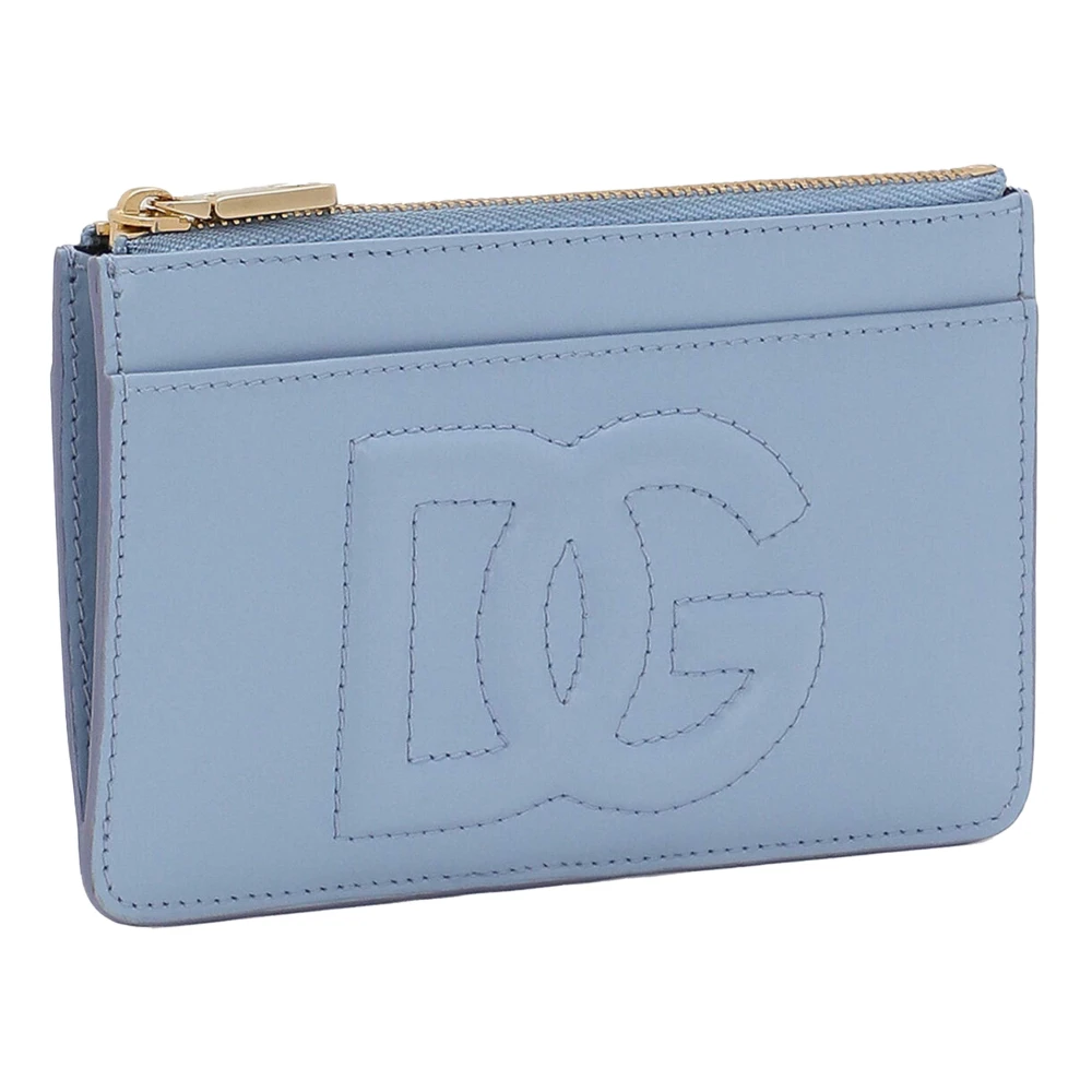 Dolce & Gabbana Guld Zip Korthållare Blue, Dam