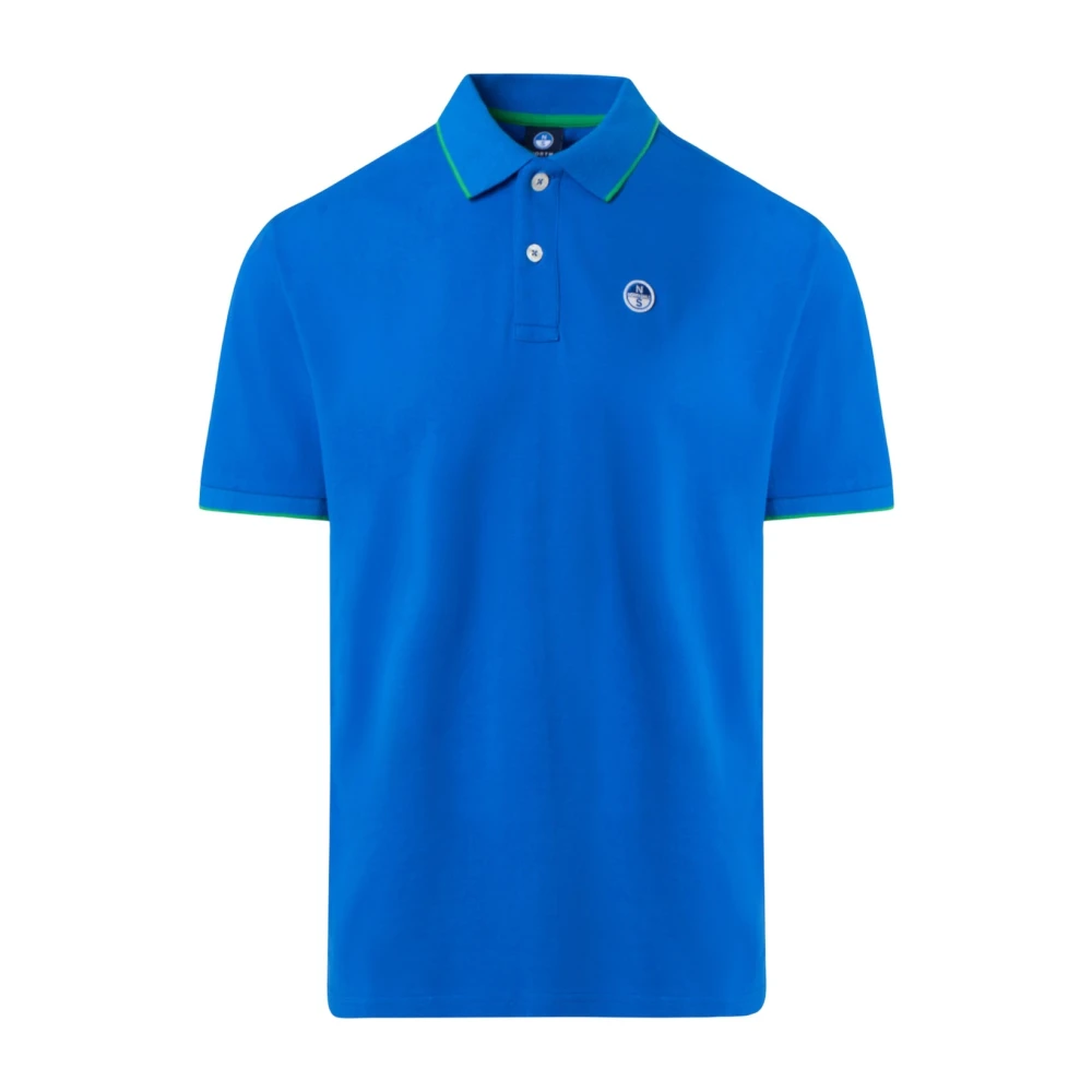 North Sails Men's Blue Striped Collar Polo Shirt - Polo Shirts - 2XL - Tops