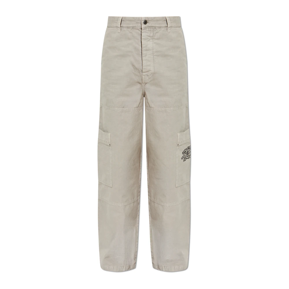 Off White Uomo Grigio Pantaloni, M, New,