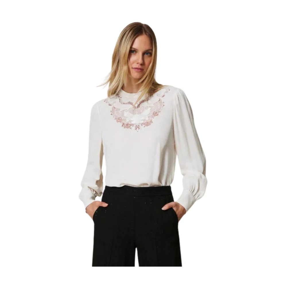 Twinset Elegante Blouse met Uniek Design White Dames