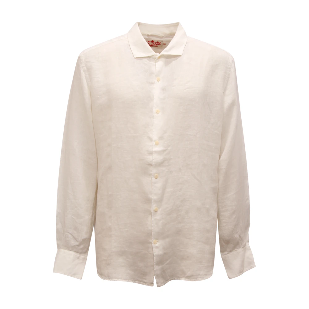 Mc2 Saint Barth White Casual Shirts, Male, 2XL, Pamplona Linen Shirt