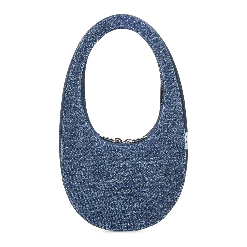 Coperni Blauwe Ovale Denim Handtas Blue Dames