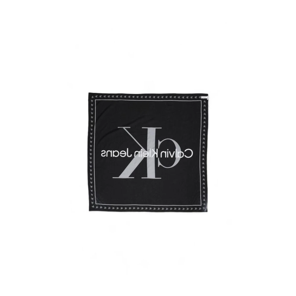 Calvin Klein Zwart Katoenen Monogram Sjaal Black Dames