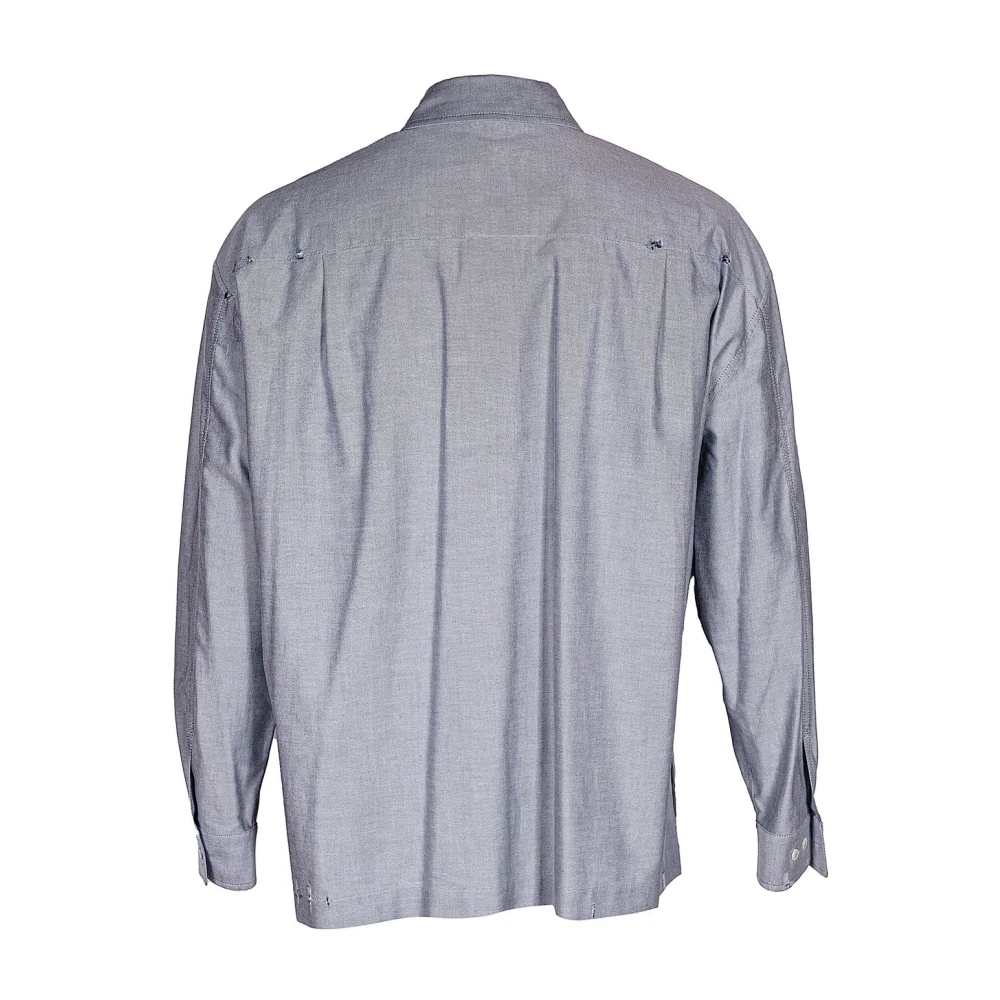 Mauro Grifoni Heren Katoenen Overhemd met Franse Kraag Gray Heren