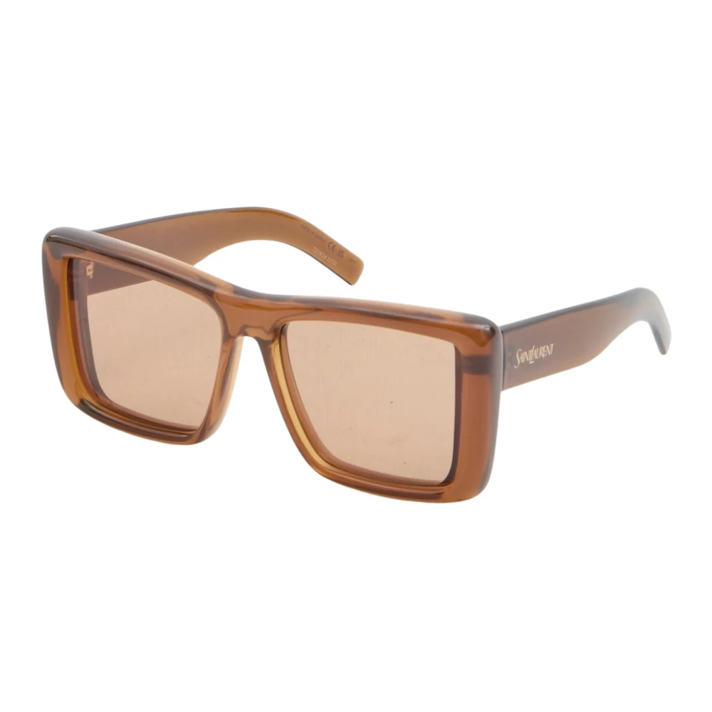 Saint Laurent Women's Brown Sunglasses, One Size, Square Sunglasses