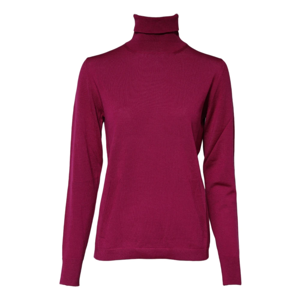 Dolce & Gabbana Women's Purple Fuchsia Wool Turtleneck Jumper - Turtlenecks - M - Knitwear