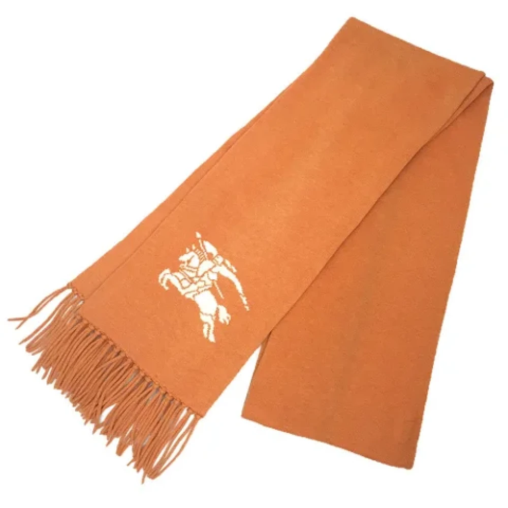 Burberry Vintage Pre-owned Wool scarves Orange Dames