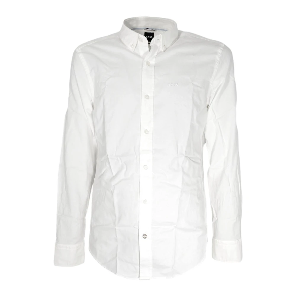 Hugo Uomo Bianco Camicia Casual Bianca Con Colletto Kent