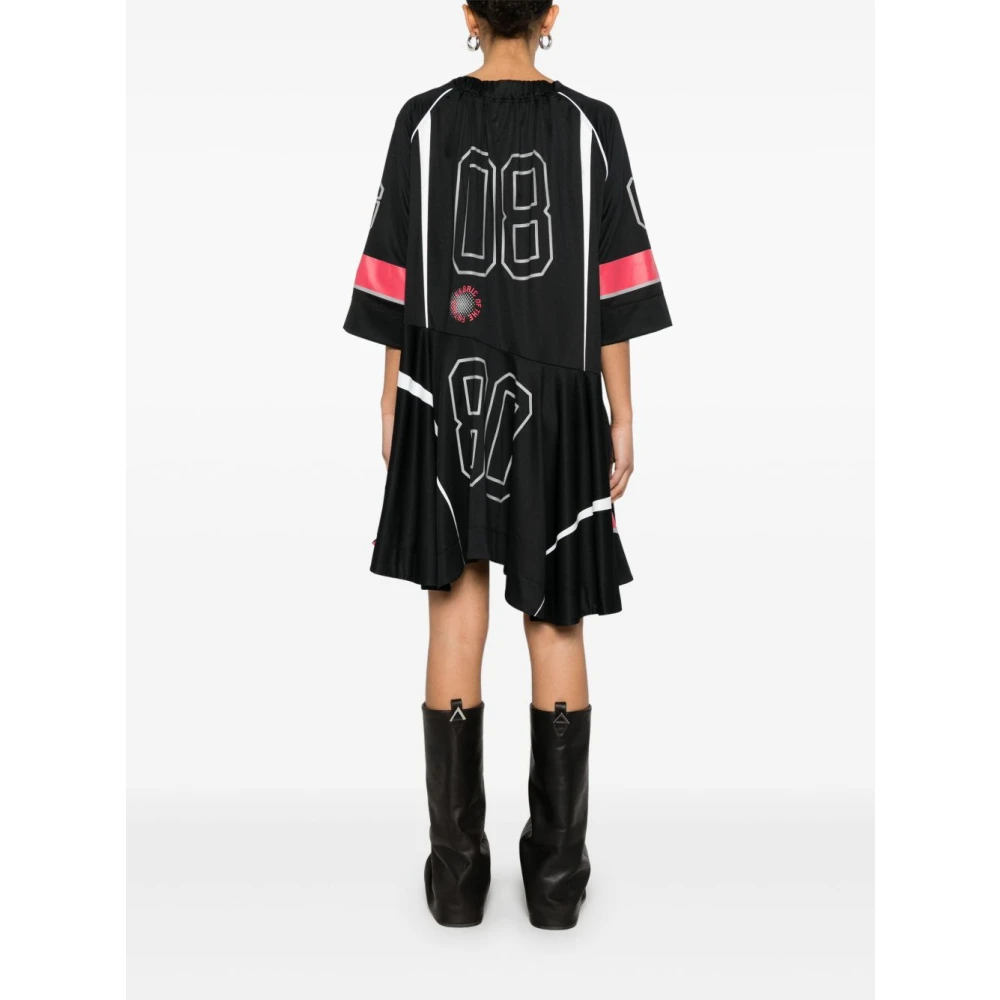 Ganni Zwarte Flared Future Korte Jurk Black Dames