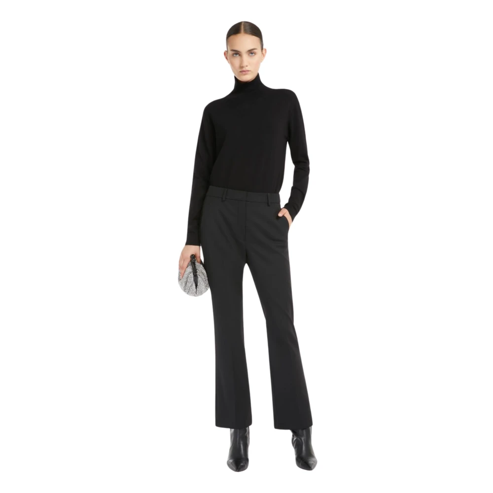 Max Mara Weekend Zwarte zijden en wollen trui Black Dames