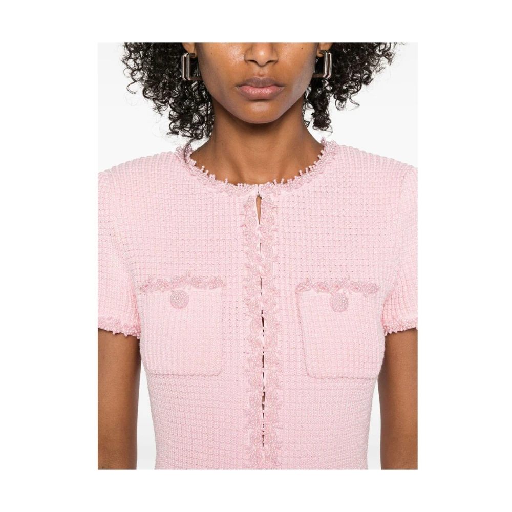 Self Portrait Bubblegum Pink Beaded Trim Jurk Pink Dames