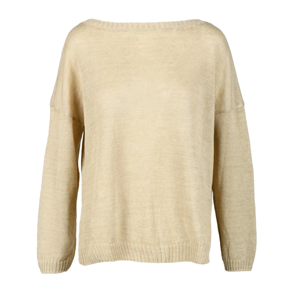 Max Mara Weekend Linnen Katoen Trui Garenna Stijl Beige Dames