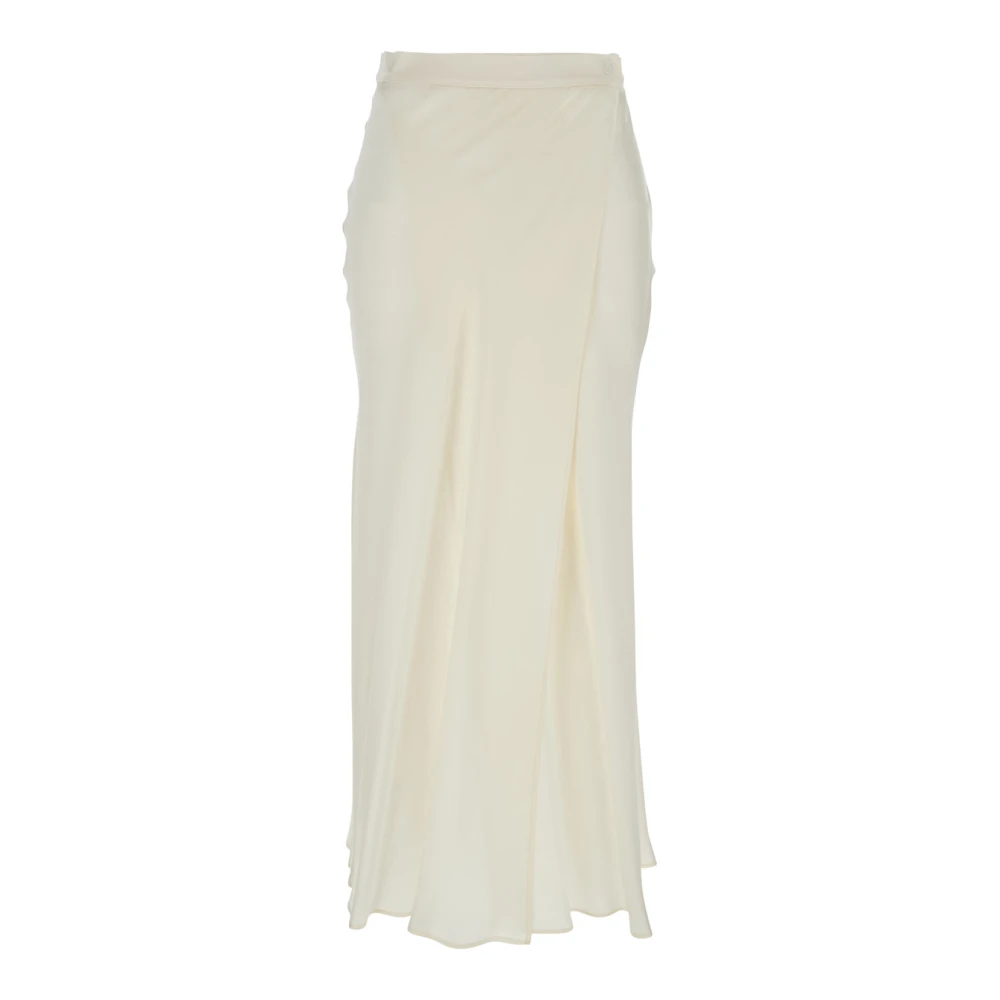 Semicouture Witte Zijde Blend Omslag Rok Vrouw White Dames