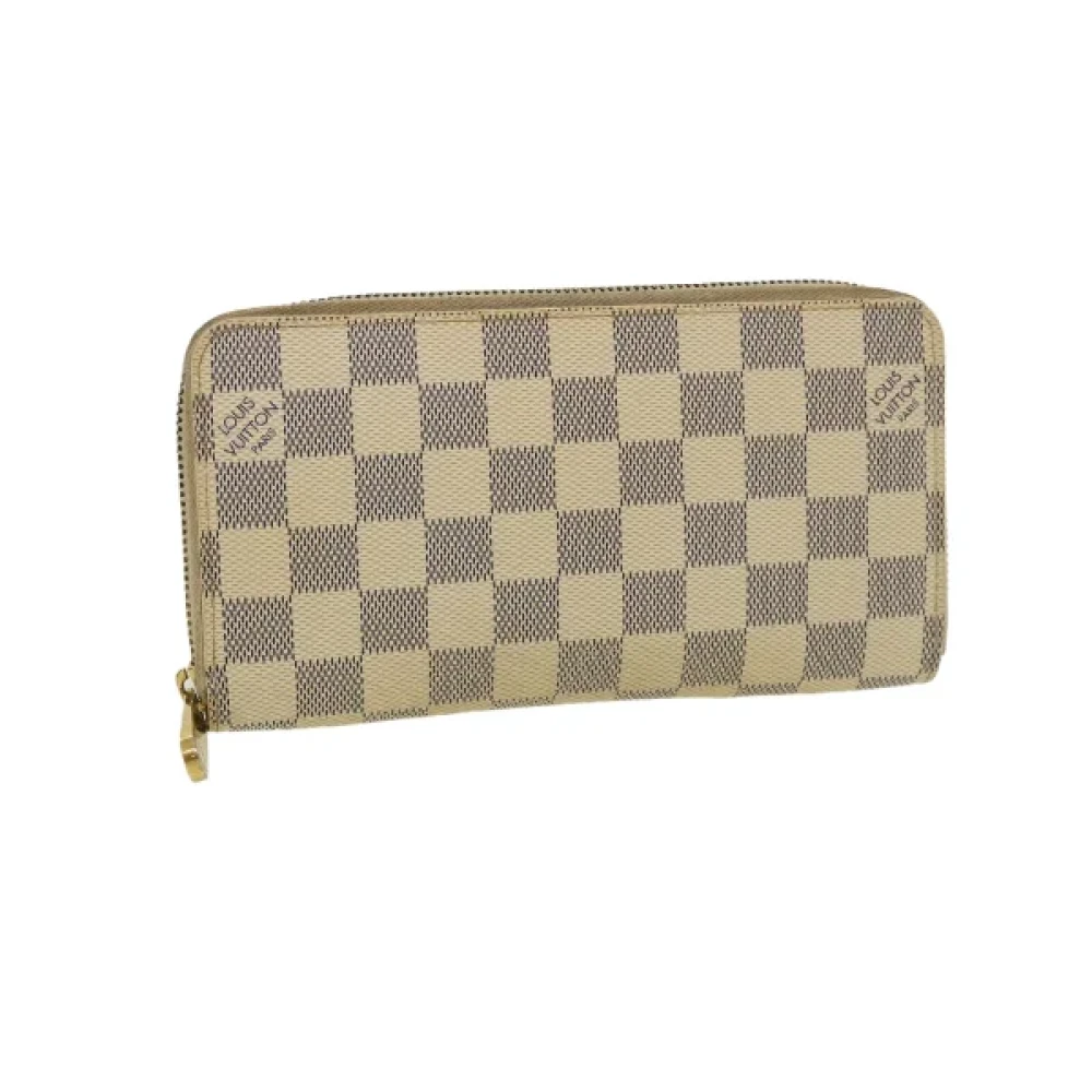 Pre-owned Beige lerret Louis Vuitton lommebok