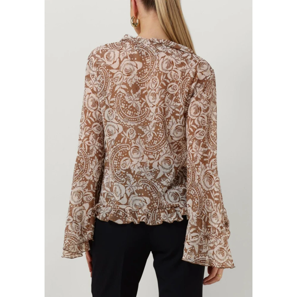 Liu Jo Beige Creponne Lure Blouse Multicolor Dames