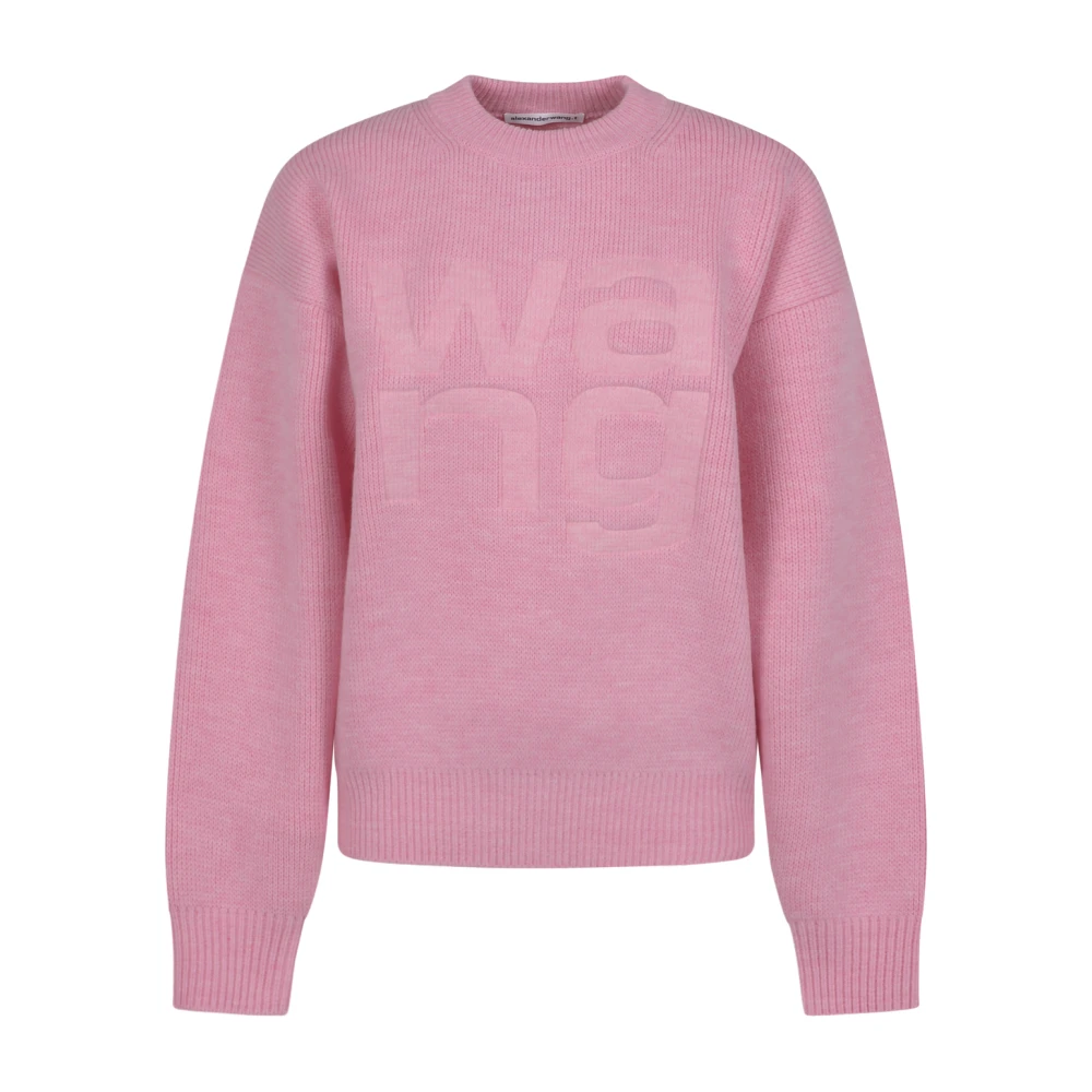 Alexander wang Debossed Stacked Logo Sweaters Pink Dames