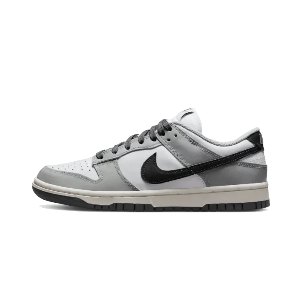 Nike Men's Gray Light Smoke Grey Dunk Low Trainers - Skateboarding - 2 1/2 Uk - Sport