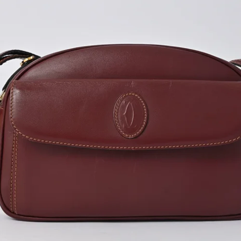 Cartier Vintage Pre-owned Leather shoulder-bags Red Dames
