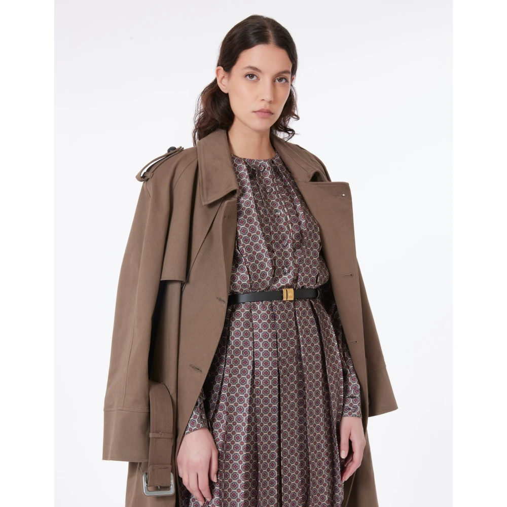 MVP wardrobe Oversized Katoenen Trenchcoat Brown Dames
