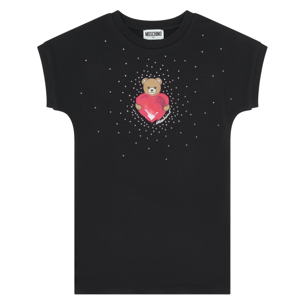 Moschino Women's Black Jersey Dress Teddy Bear