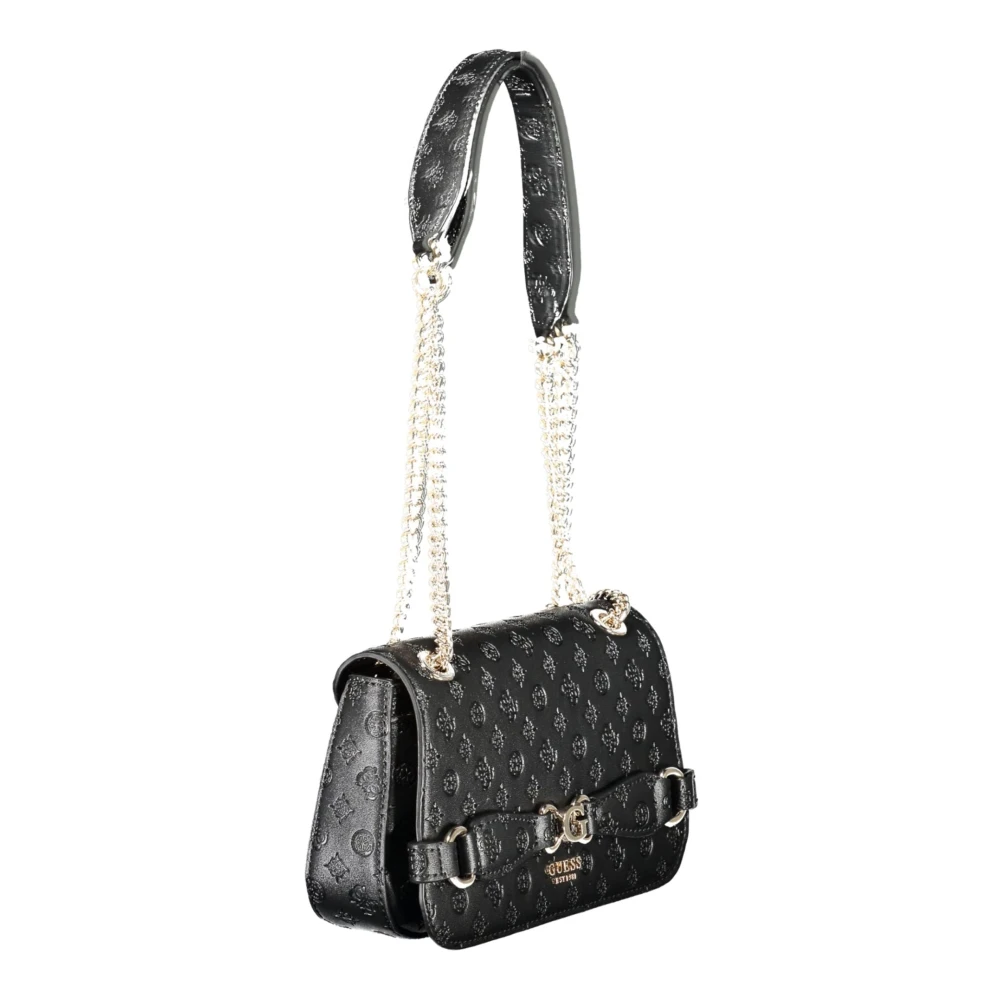 Guess Zwarte Arlena Logo Handtas met Kettingbanden Black Dames