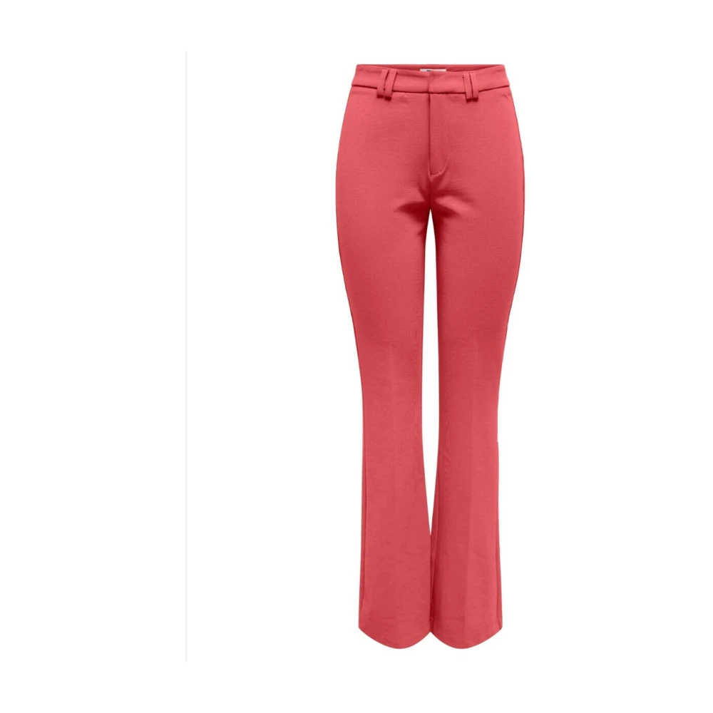 Only Flared Broek in Perzik Pink Dames