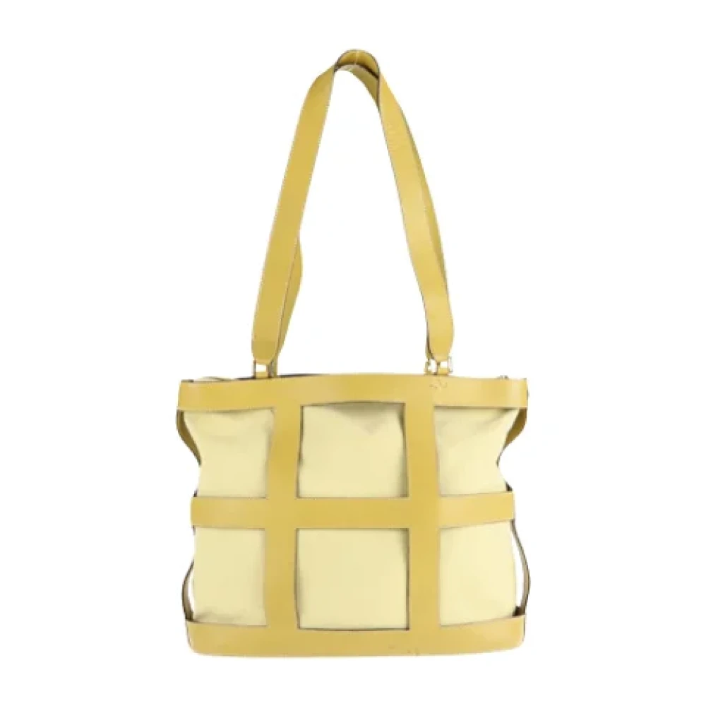 Salvatore Ferragamo Pre-owned Canvas handbags Yellow Dames