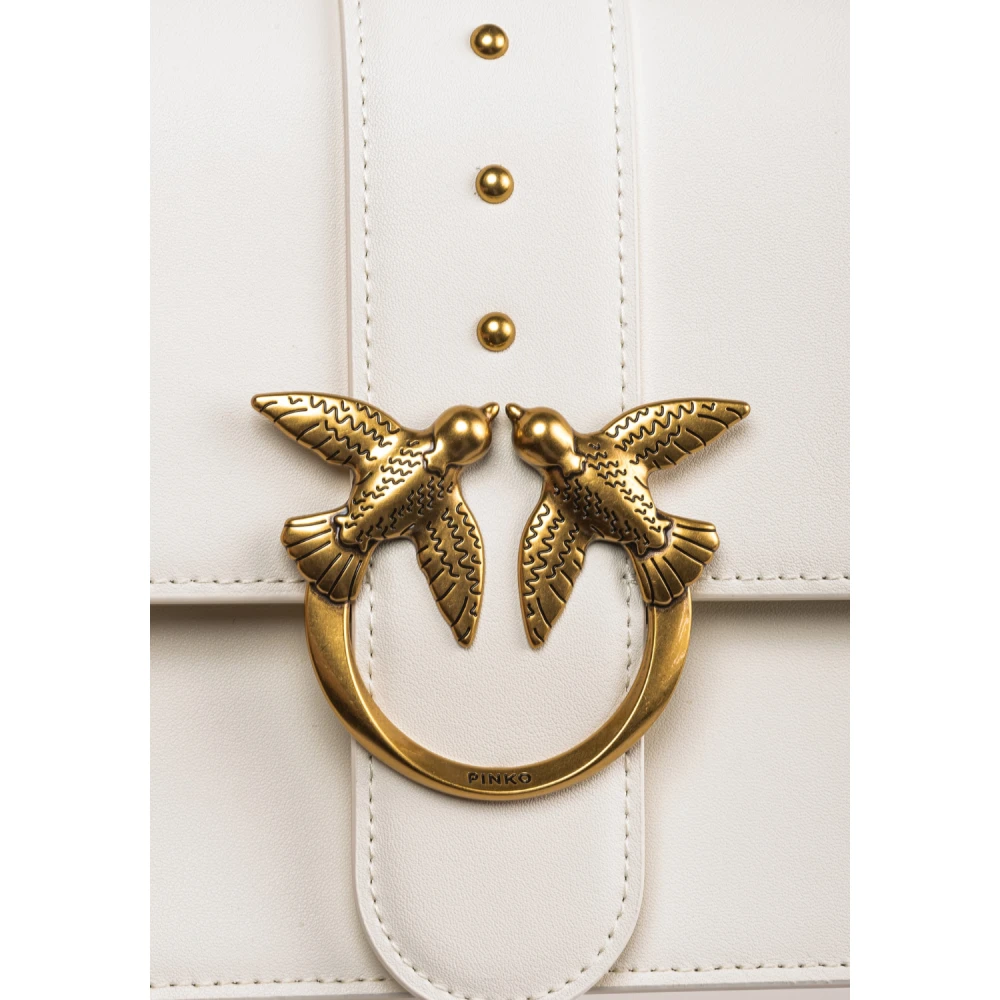 pinko Handtas en schoudertas in wit zijde-antiek goud White Dames