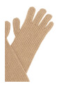 ribbed-lange-handsker-beige-logo