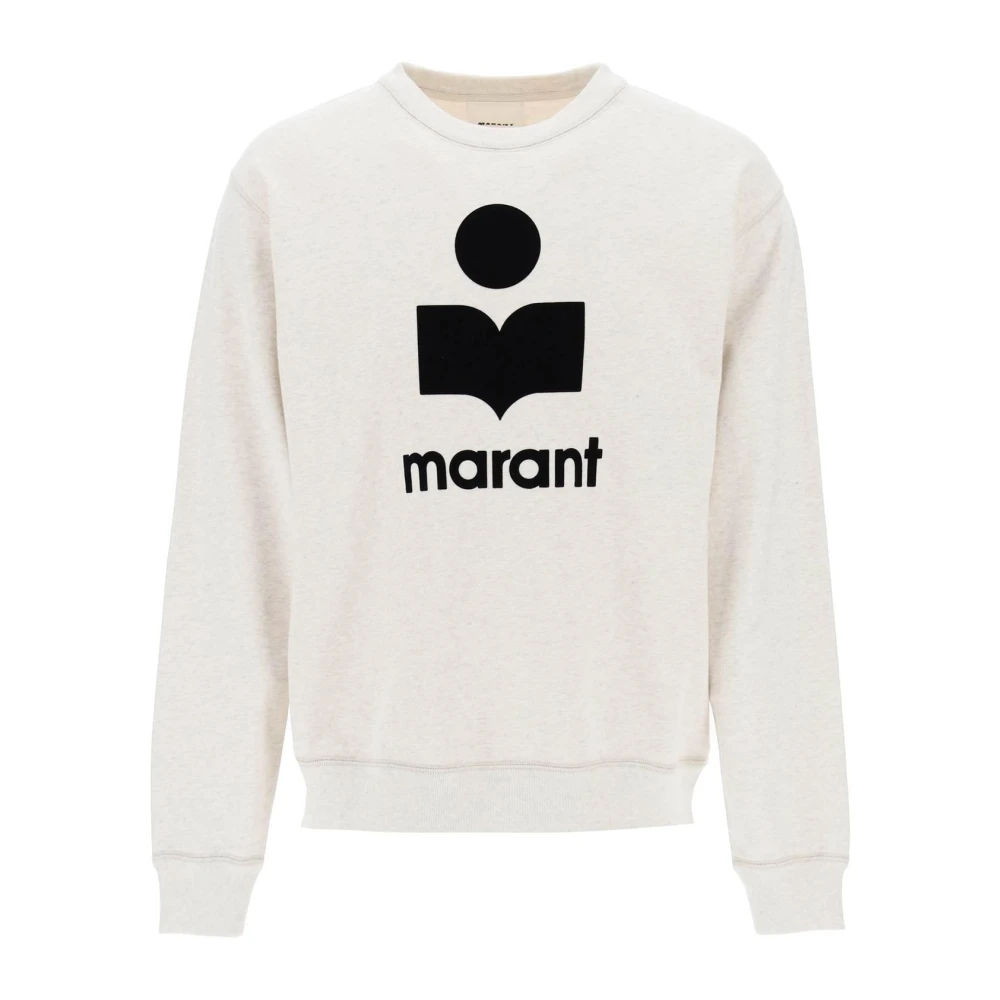Isabel marant Flocked Logo Sweatshirt Beige Heren