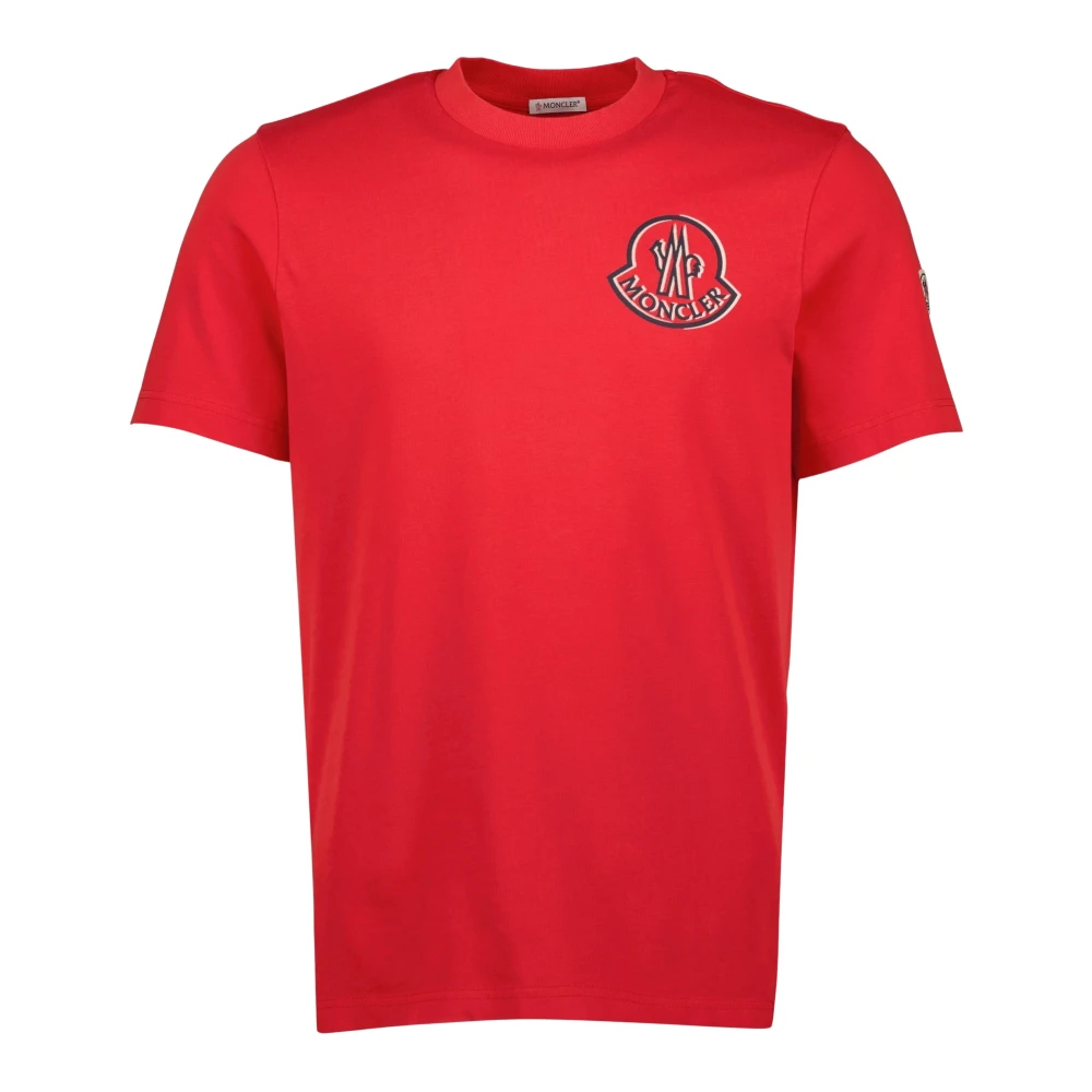 Moncler Men's Red T-Shirts, S, Logo T-Shirt, Fall-Winter 2025 Collection