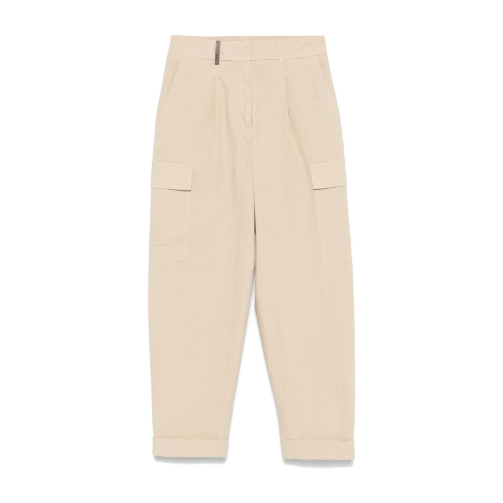 PESERICO Beige Cargo Broek Stijlvol Beige Dames