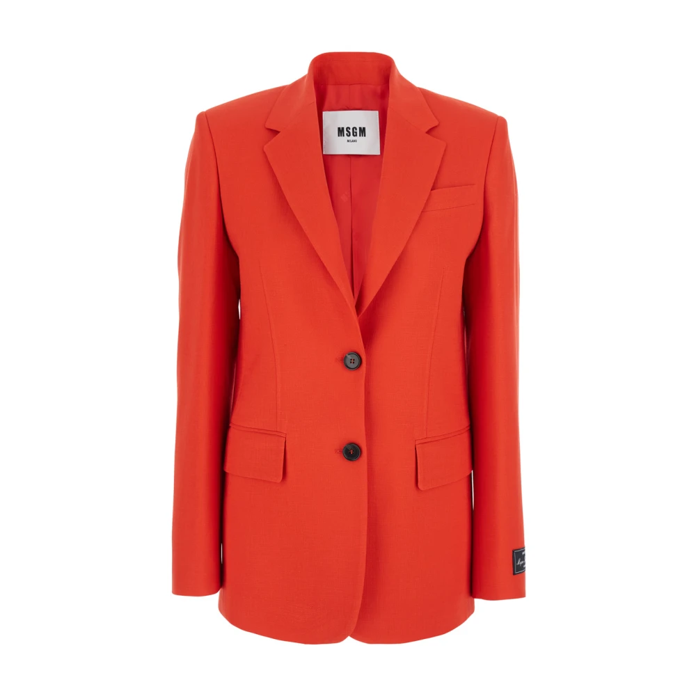 Msgm Rode Klassieke Reversjas Vrouw Viscose Red Dames