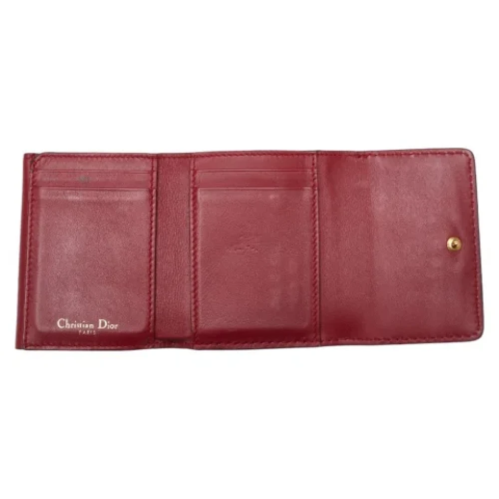 Dior Vintage Pre-owned Leather wallets Red Dames