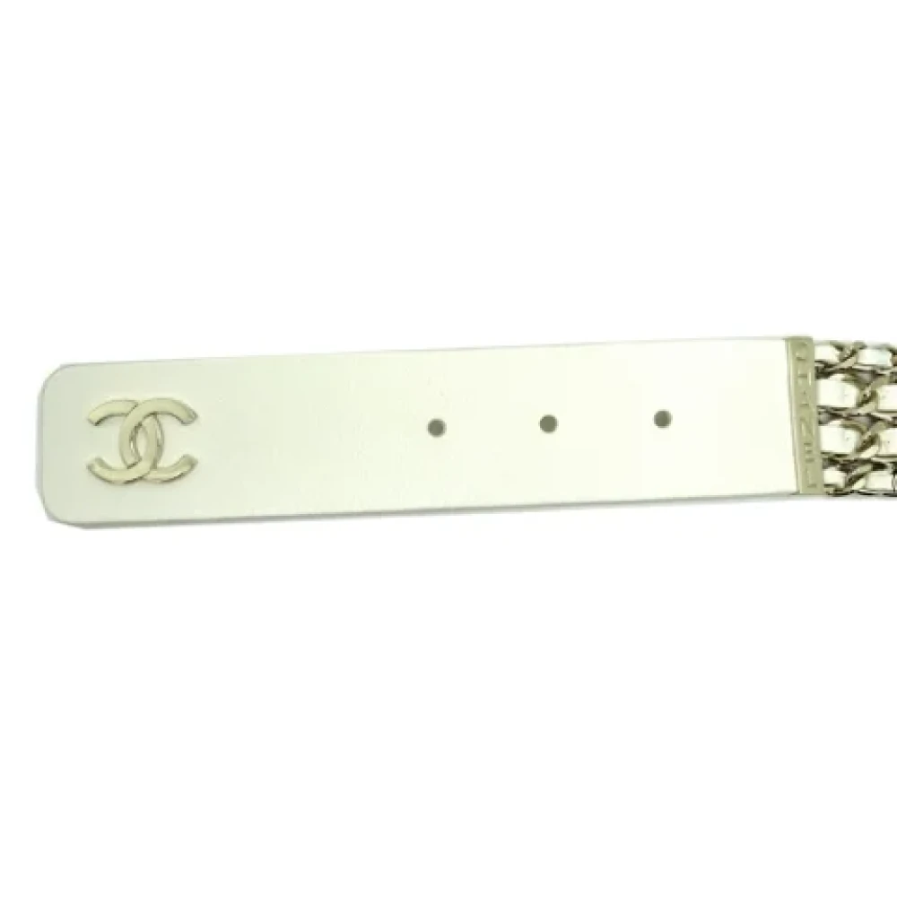 Chanel Vintage Pre-owned Leather belts White Dames