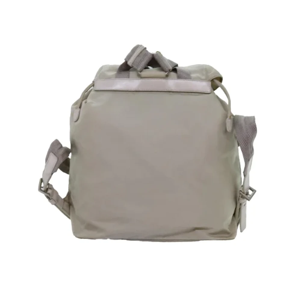 Prada Vintage Pre-owned Nylon backpacks Beige Dames