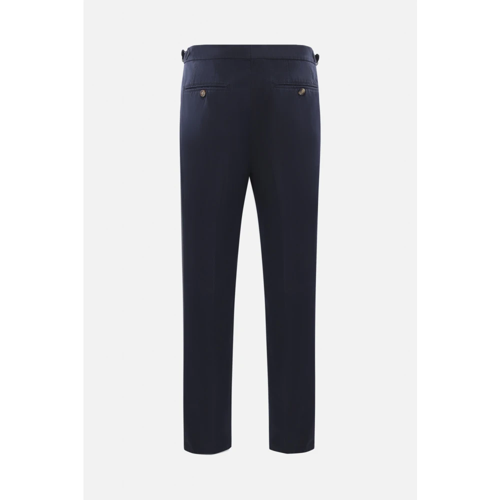 BRUNELLO CUCINELLI Blauwe Katoenen Gabardine Broek Blue Heren