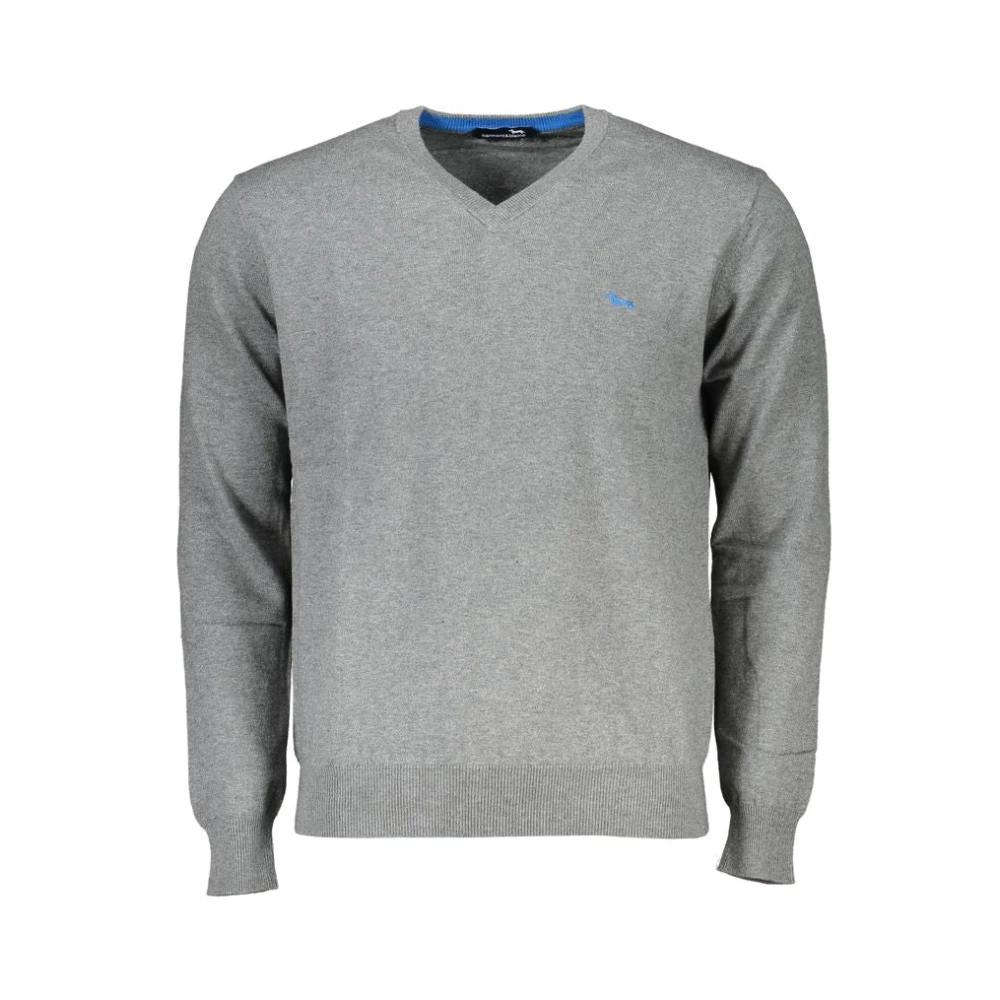 Harmont & Blaine Men's Gray V-Neck Knitwear,, V-Neck Cotton Blend Sophisticated Jumper 2XL