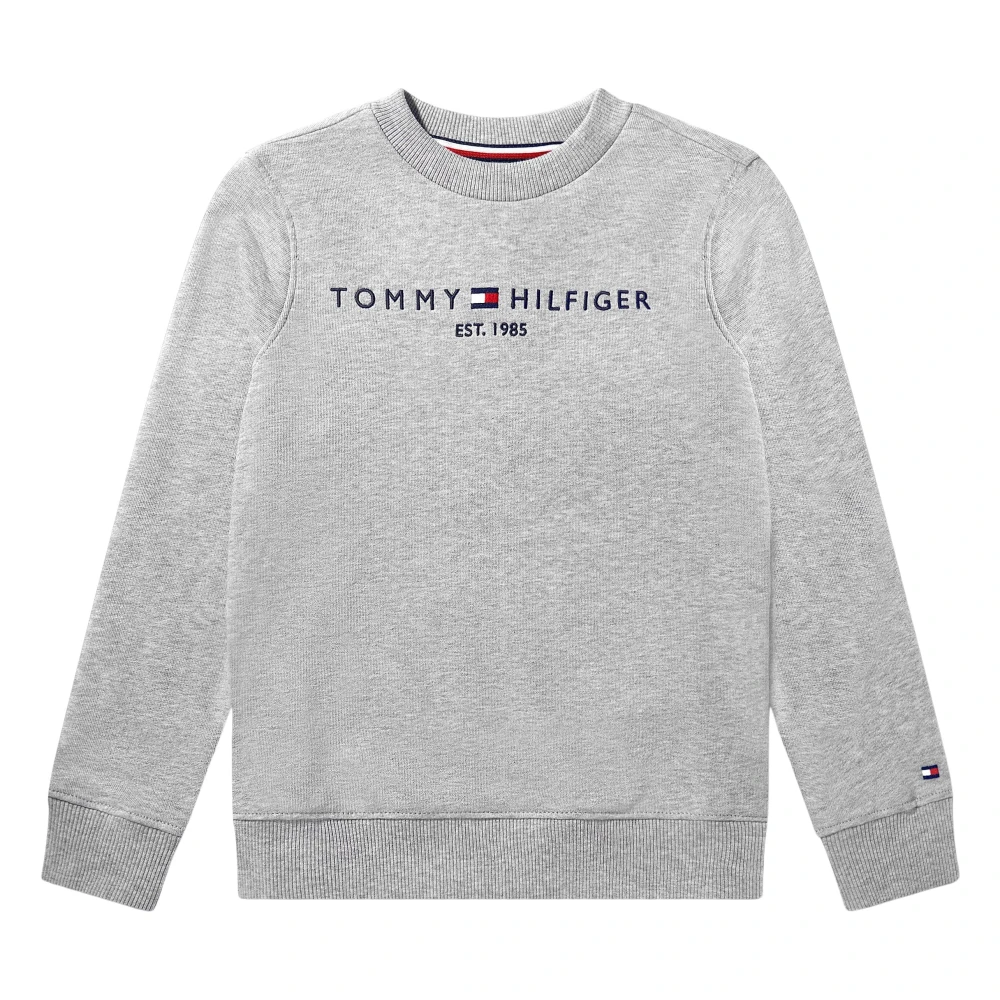 Tommy Hilfiger Unisex Kids Gray Sweatshirts,, Essential Kids Sweatshirt Size 7 Y