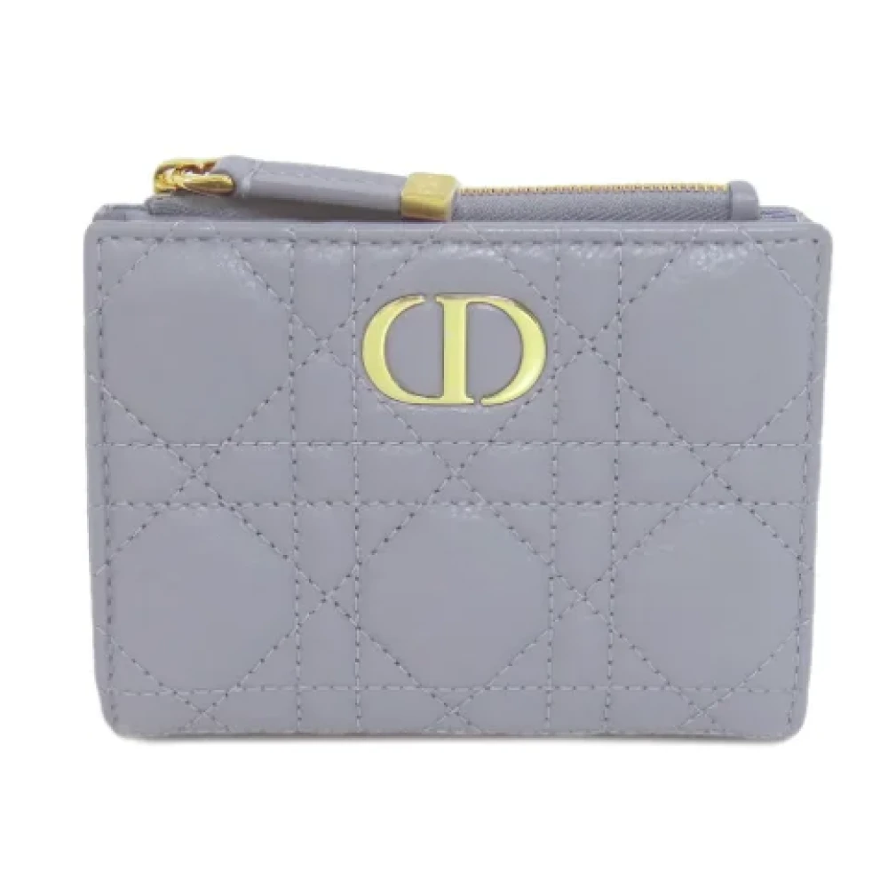 Dior Vintage Pre-owned Leather wallets Blue Dames