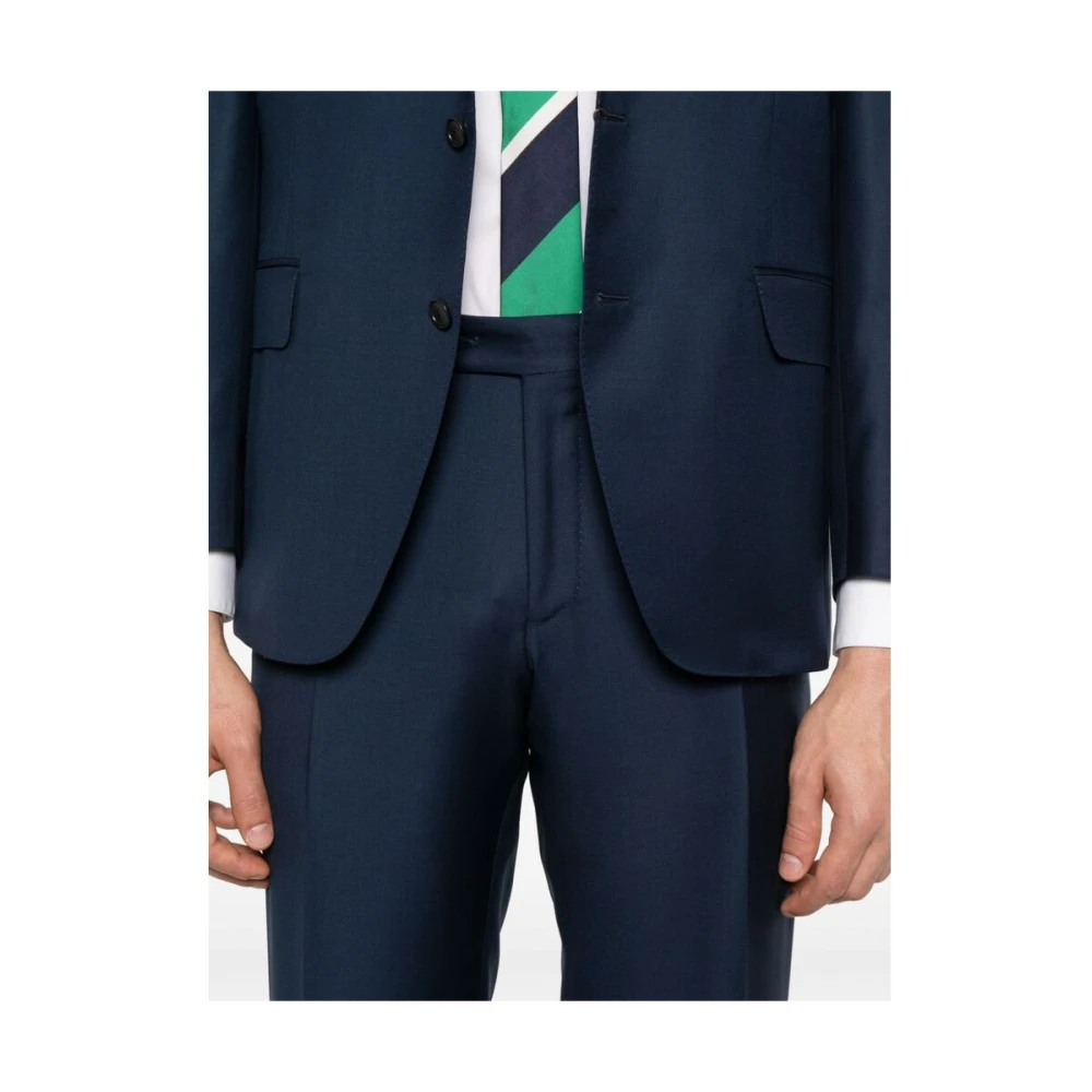 Canali Navy Blauwe Wollen Blazer en Broek Blue Heren