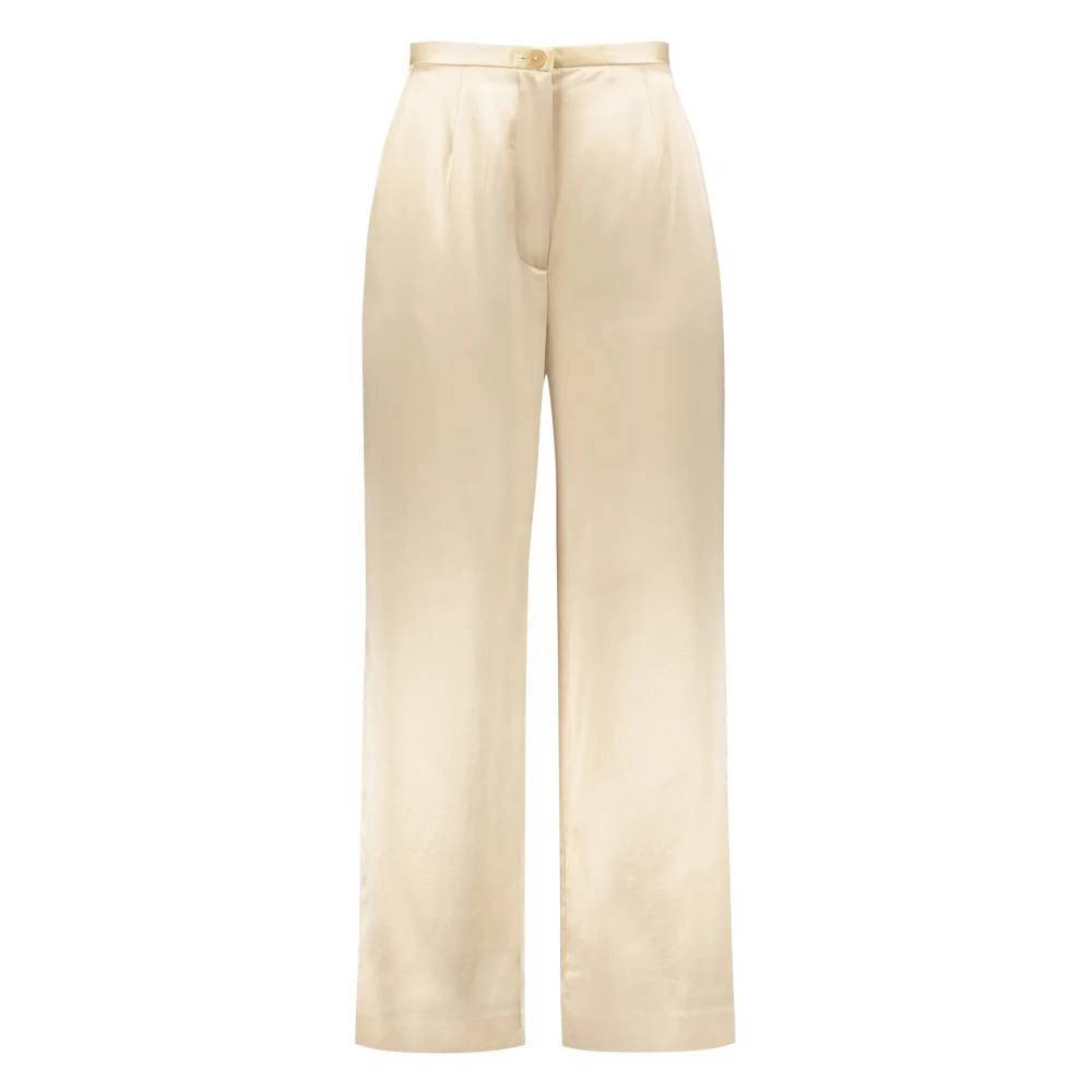 Khaite Wijde broek met zakken Beige Dames