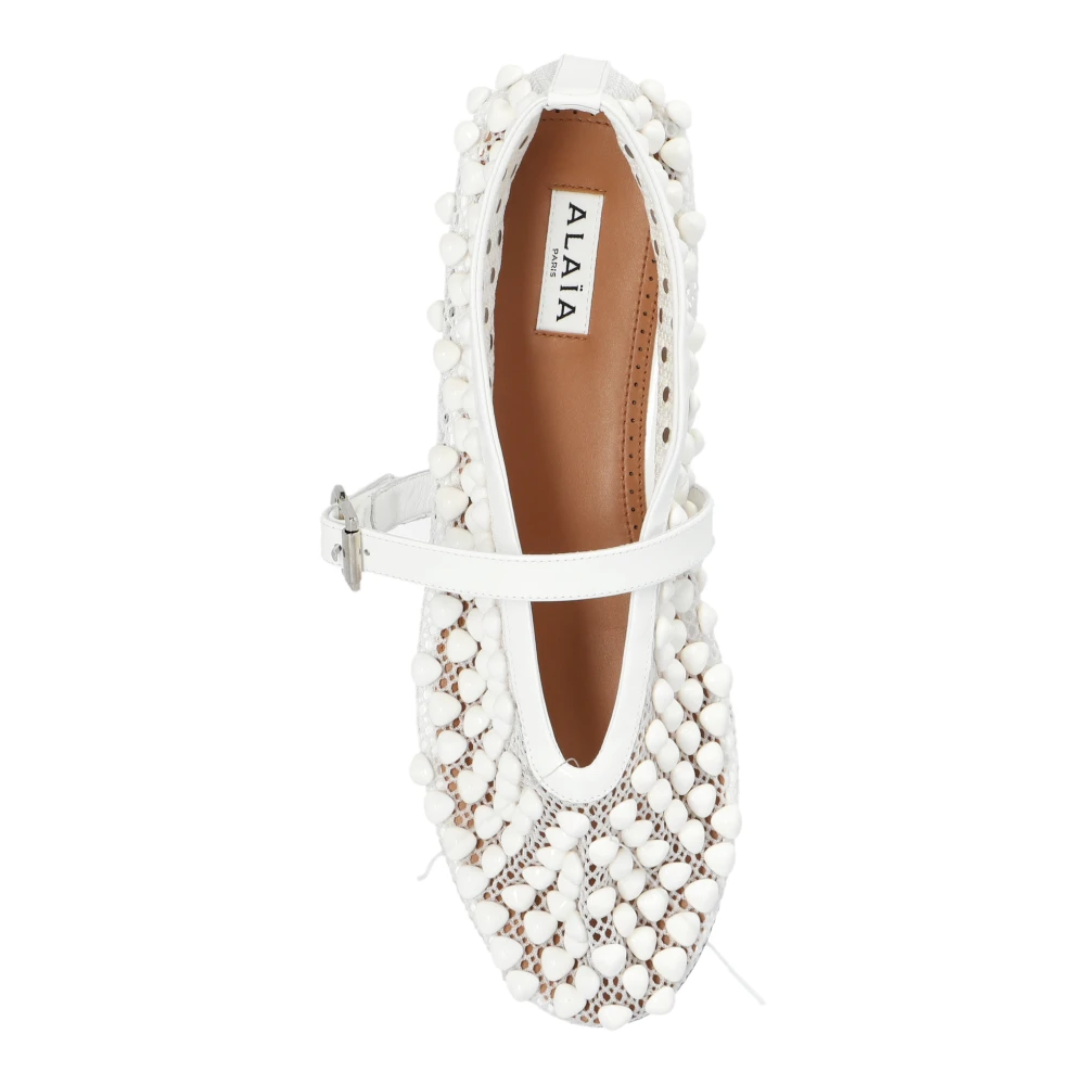 Alaïa Ballerina's met decoratieve afwerking White Dames