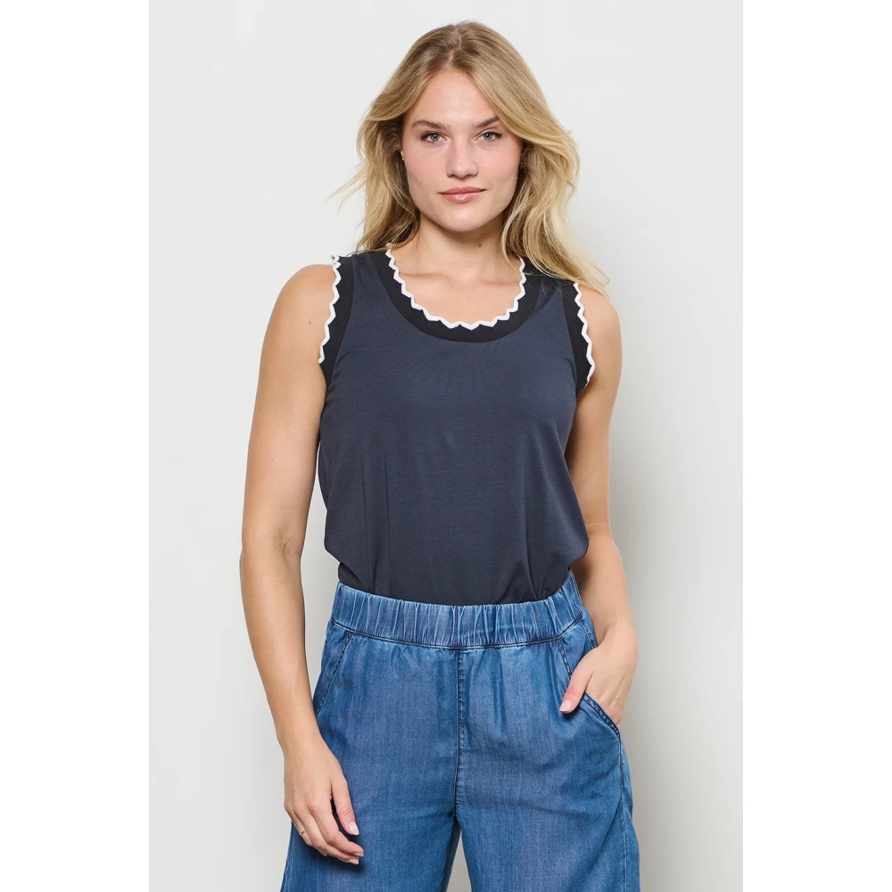 &Co Woman Wijde Broek Zomerse Stijl Blue Dames