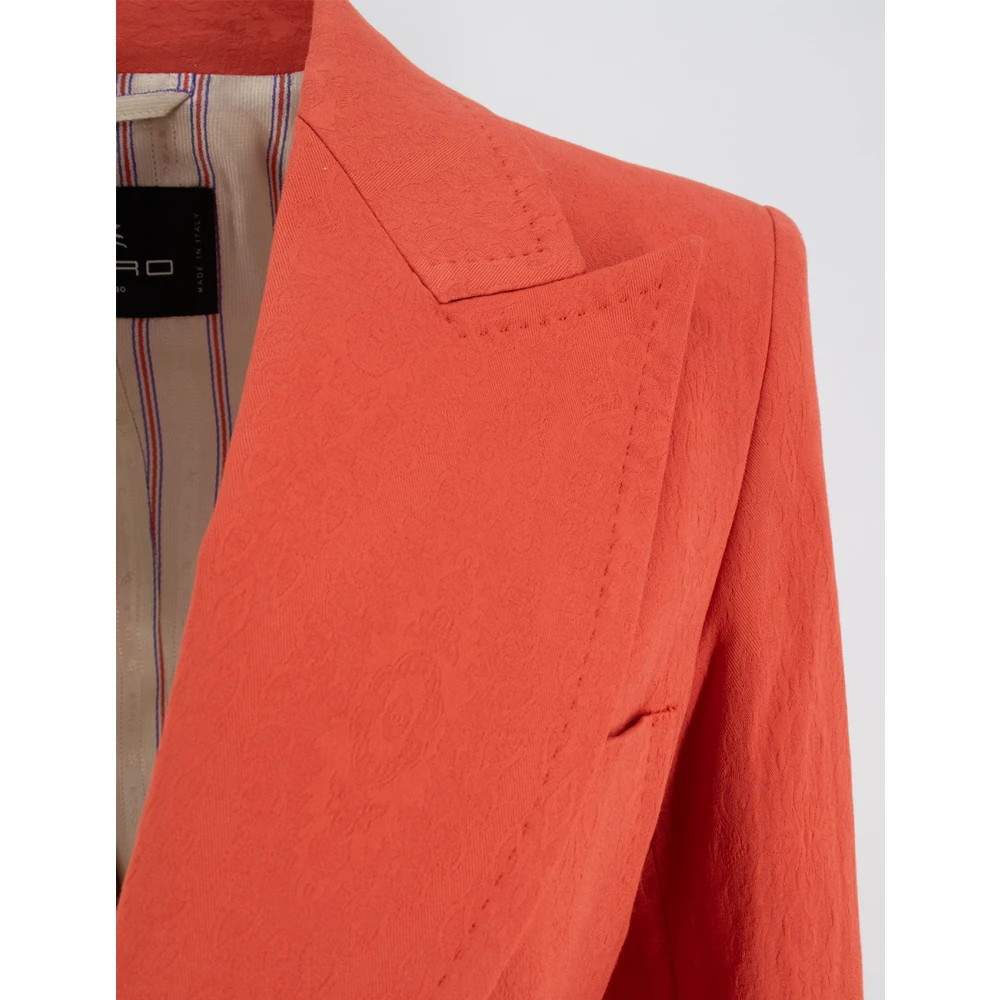 ETRO Klassieke Katoenen Jas met Toon-op-Toon Stiksels Red Dames