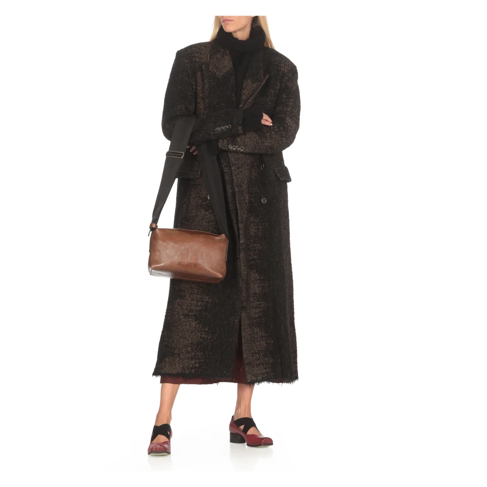 UMA Wang Bruine leren damestas Brown Dames