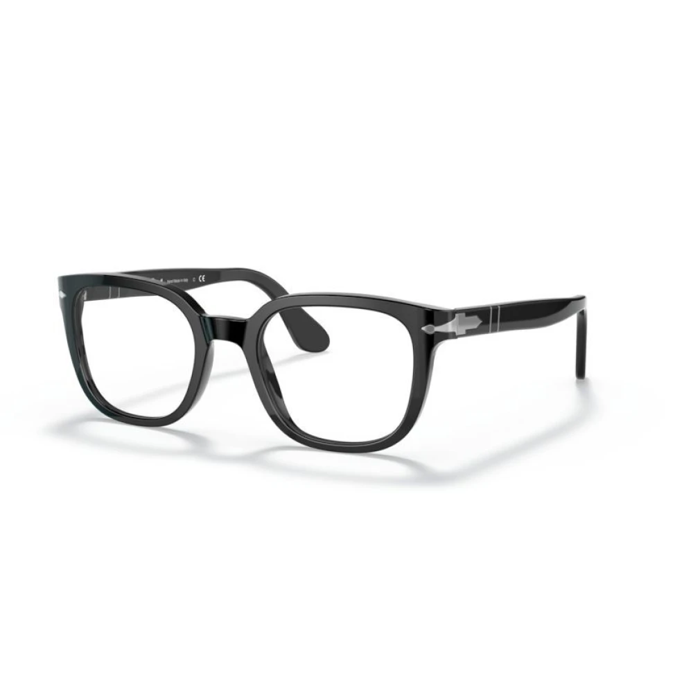 Persol Unisex Transparent Po3263v 95 Optical Frames Acetate Black Squared Normal - Image 3