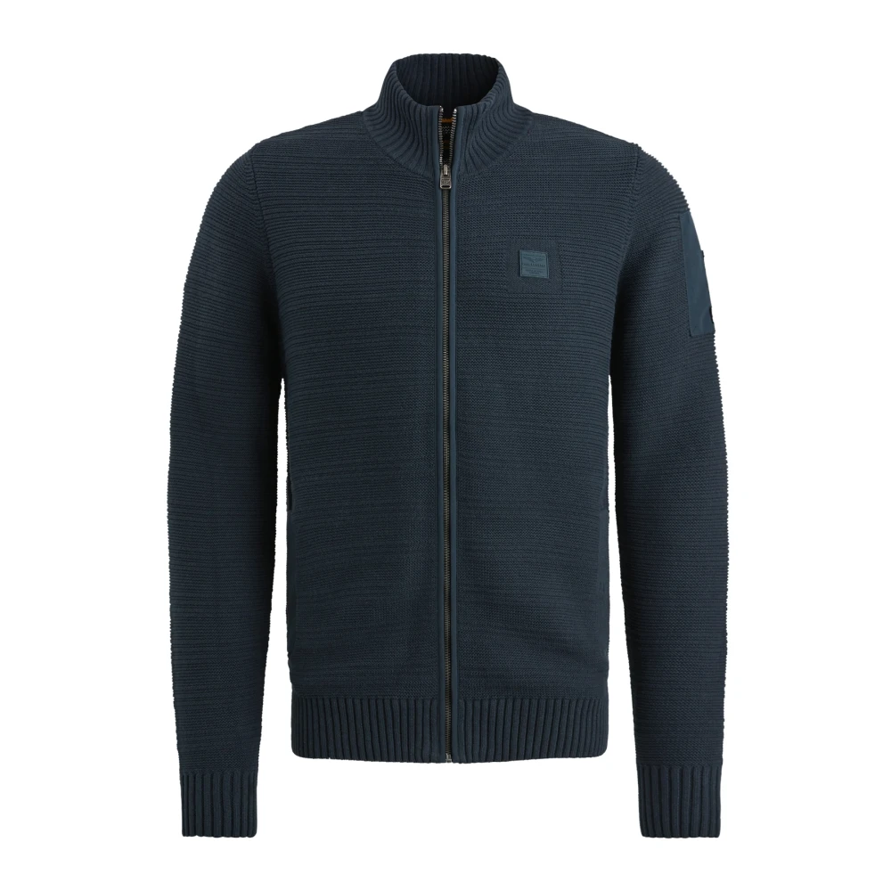 PME Legend Gebreid Katoenen Ritsjack Blue Heren