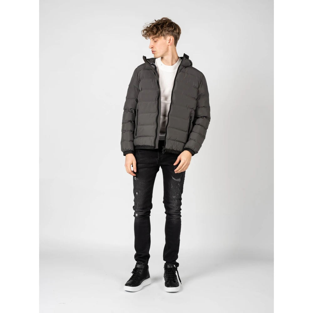 Geox Gewatteerde jas met capuchon Gray Heren